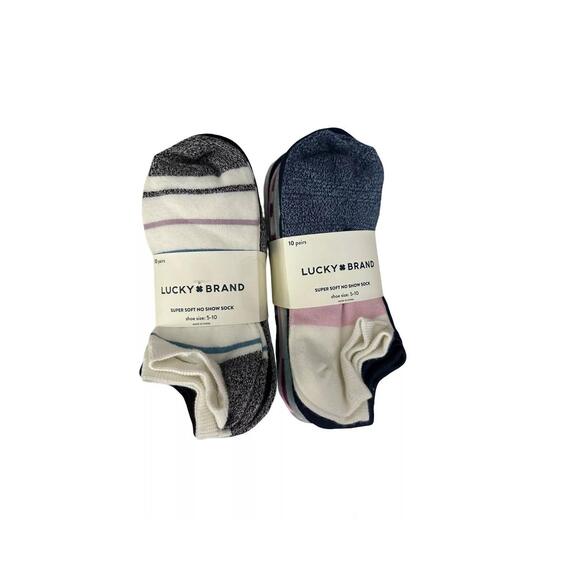 LUCKY BRAND SUPER SOFT NO SHOW SOCKS 10 PAIRS FOR WOMEN SHOE SIZE 5-10.  BL - Picture 2 of 2